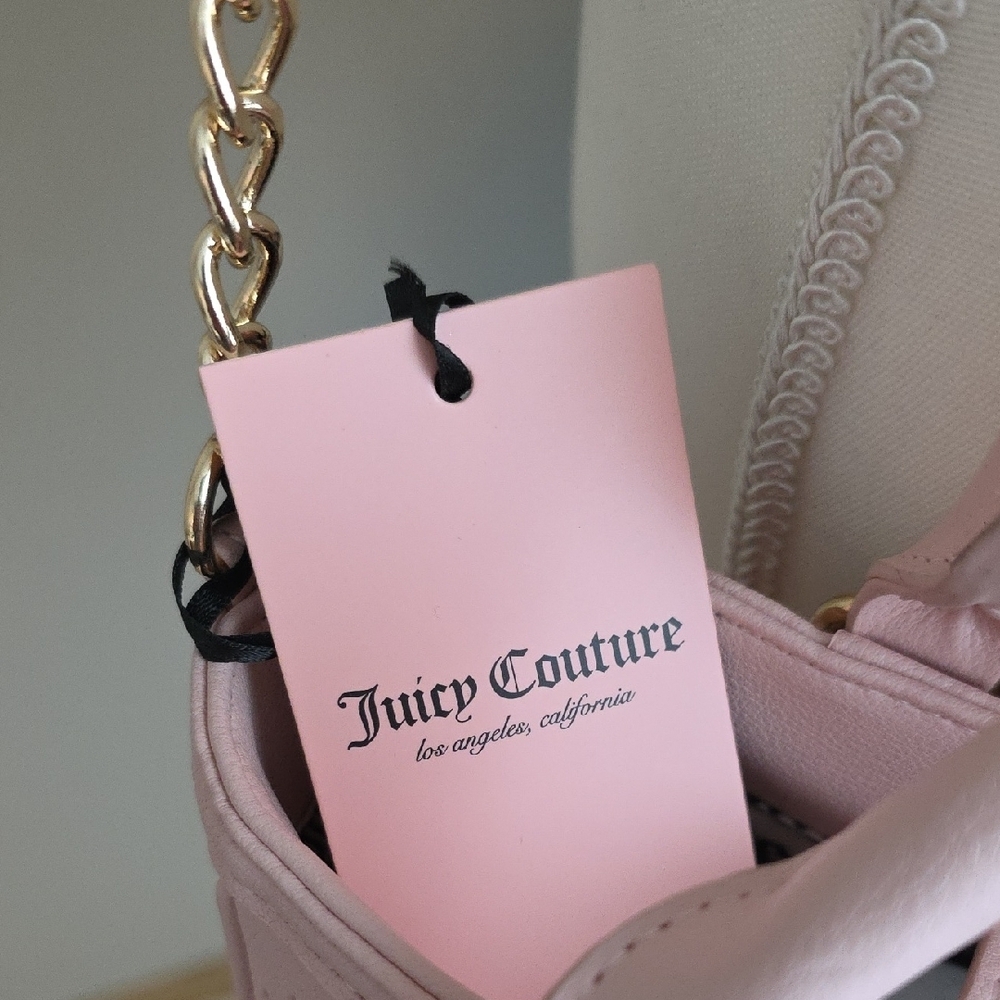 Juicy Couture Pastel Pink Mini Crossbody Bag with Heart Design NWT - Picture 2 of 9